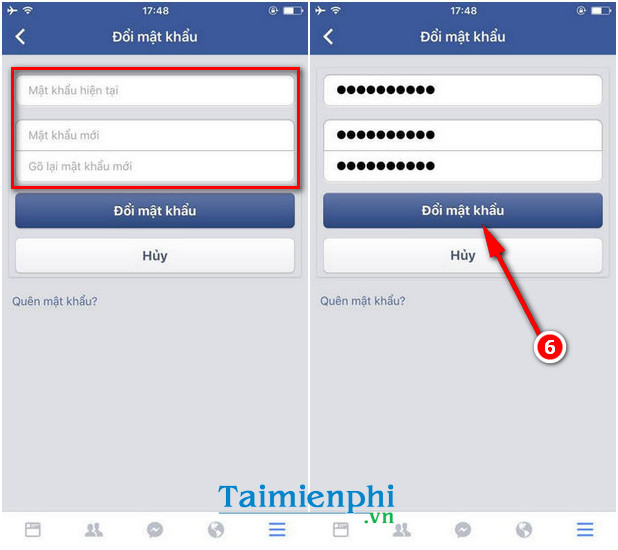 cach doi mat khau facebook