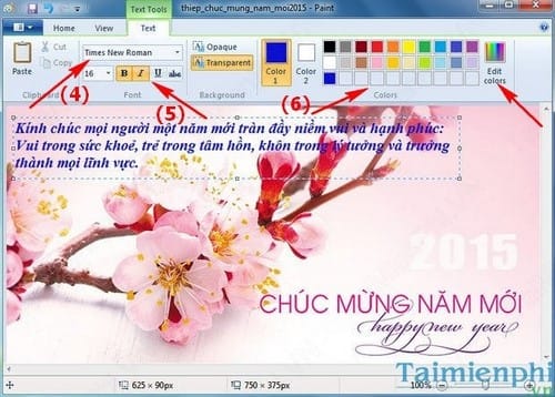 Cách tạo thiếp chúc mừng năm mới. - Website của Vũ Thị Kim Oanh
