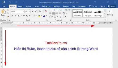 hien thi ruler trong word