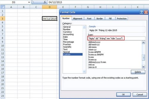 su dung ham number format trong excel
