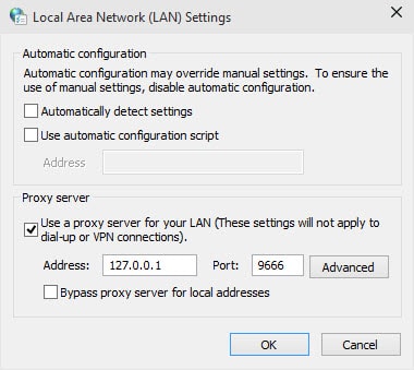 Change the IP address and proxy by Ultrasurf