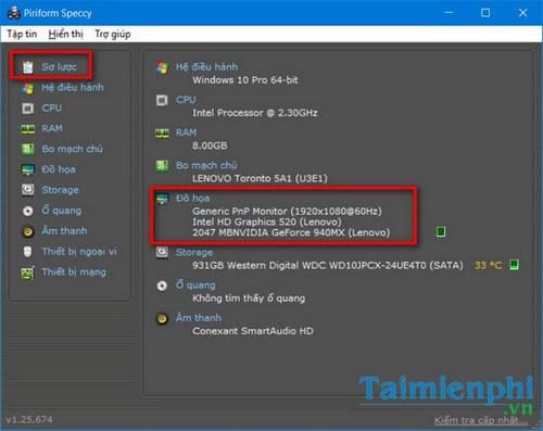 check vga lenovo