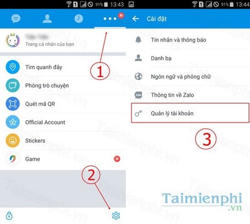 cach doi mat khau ung dung zalo tren dien thoai android