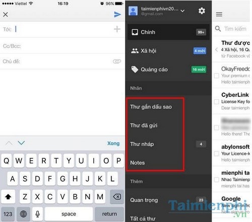 dang nhap gmail tren iphone 5s