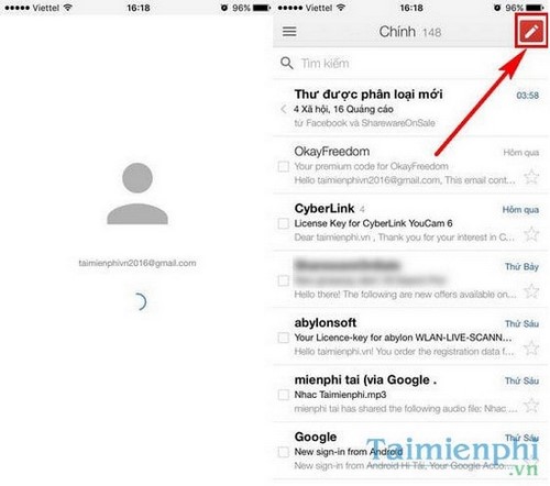 huong dan dang nhap gmail tren iphone