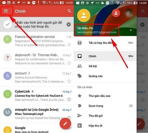 sign out gmail tren may tinh dien thoai