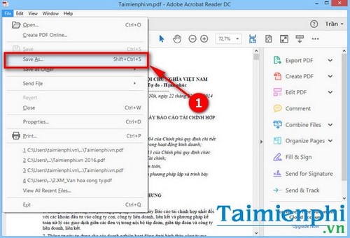 doi thu muc download tai ve tren adobe reader