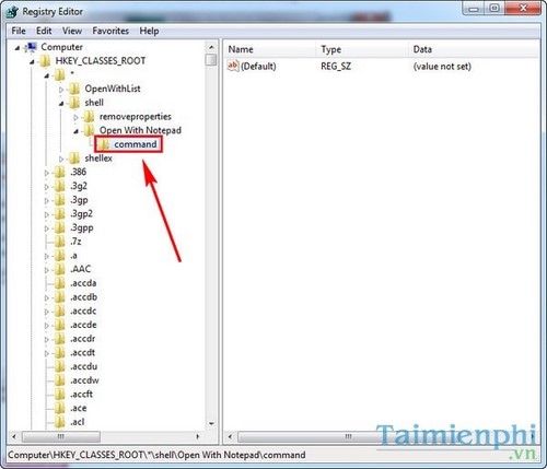ad open with notepad vao menu chuot phai
