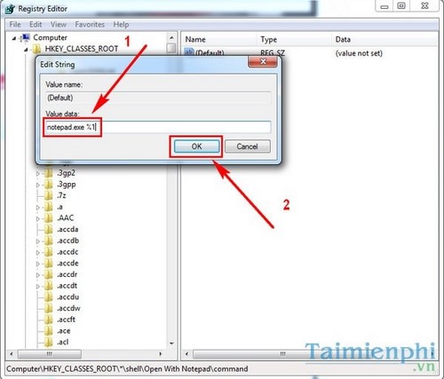 ad open with notepad vao menu chuot phai