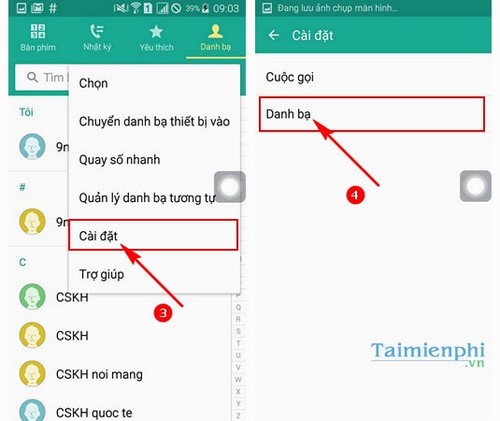 sao luu danh ba tren android