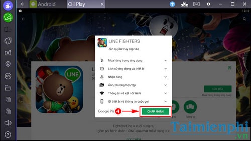choi Line Fighters tren bluestacks