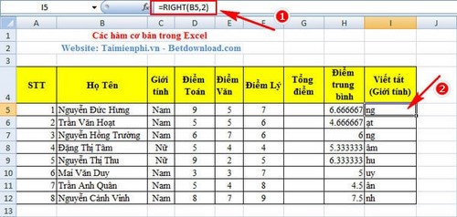 ham right ham co ban trong excel