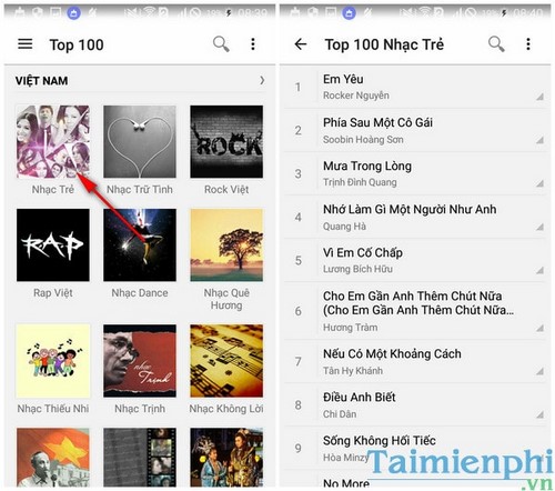 huong dan su dung zing mp3 tren dien thoai