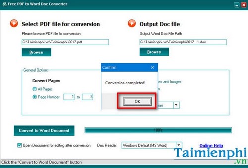cach thay doi thu muc luu file trong free pdf to word doc converter