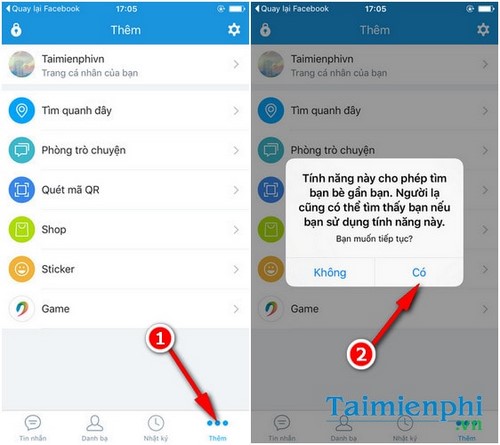 huong dan tim ban zalo tren dien thoai bang facebook