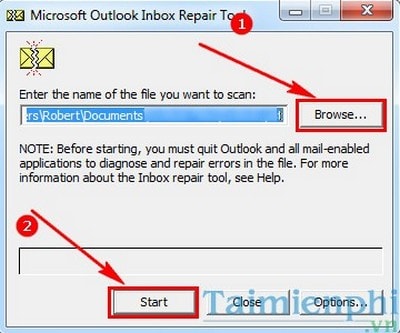 sua loi su co ket noi tren outlook