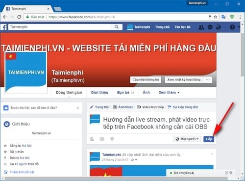 cach phat live stream video facebook tren may tinh khong can cai them obs 3
