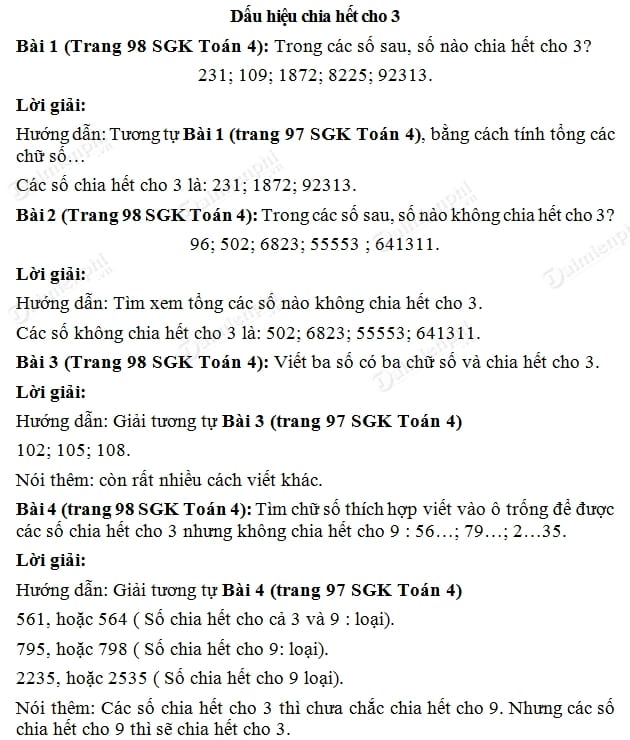 giai bai dau hieu chia het cho 3