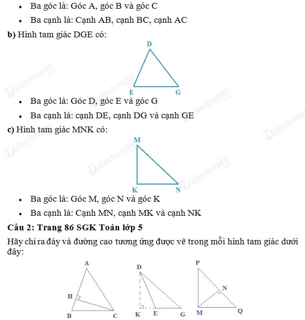 giai toan lop 5 hinh tam giac
