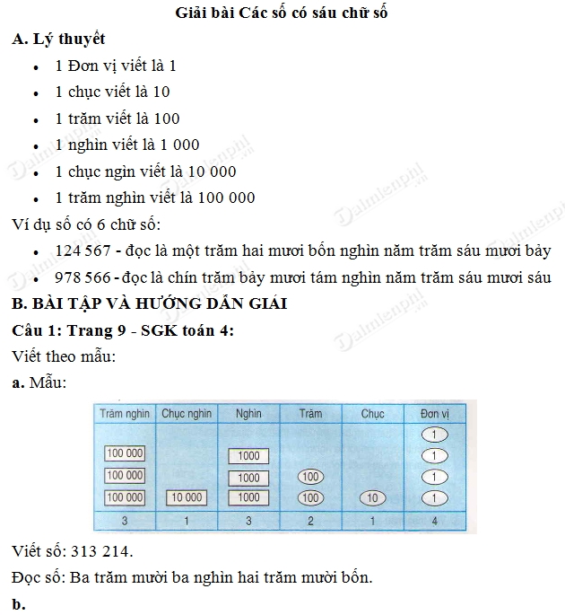 giai bai cac so co sau chu so