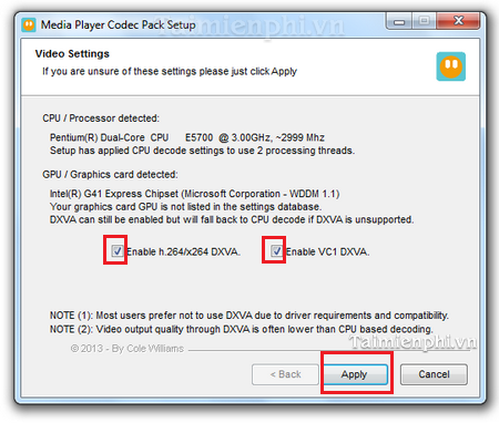 cai Media Player Code Pack don gian