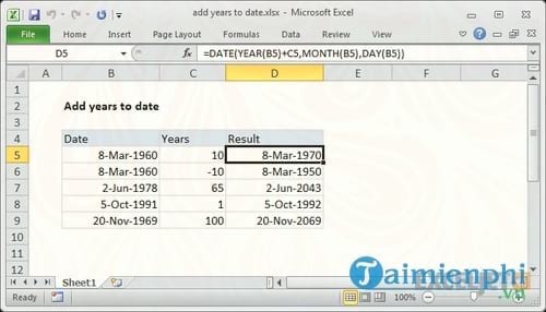 ham date trong excel cach su dung cau truc ham 15