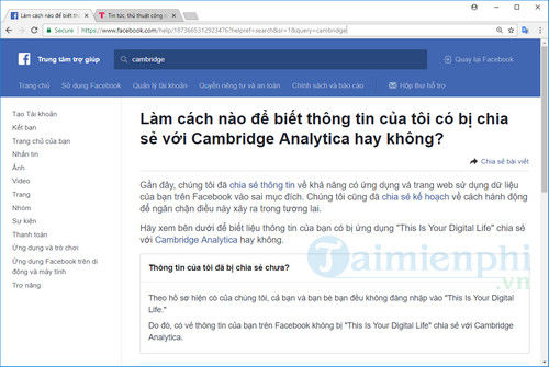 kiem tra facebook cua ban co bi ro ri du lieu trong vu cambridge analytica 3