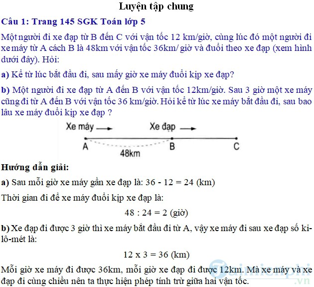 giai bai tap toan 5 trang 145 146 sgk luyen tap chung