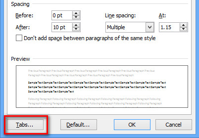 Create dotted line (..........) in Word 2010, 2013, 2007, 2003