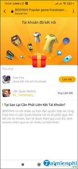 Cách kết nối tai nghe liên quan trong ứng dụng Booyah