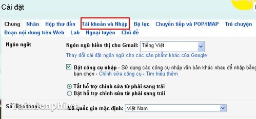 thay doi mat khau gmail