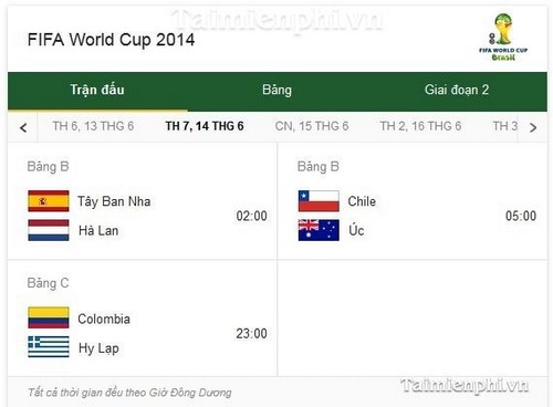 Lịch thi đấu World Cup 2014 theo ngày trên Google Search lich thi dau world cup 2014 theo ngay tren google search