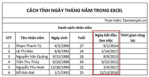 cach tinh ngay thang nam trong excel 5