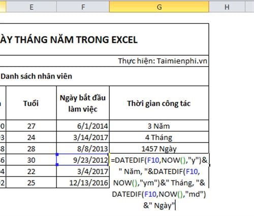 cach tinh ngay thang nam trong excel 9