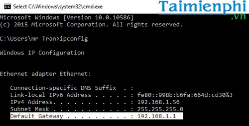 dia chi ip modem fpt 3