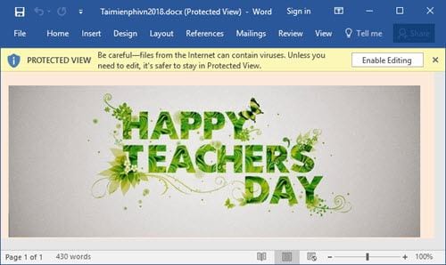 cach tat enable editing khi mo word excel office