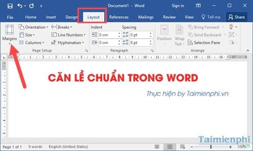 can le chuan trong word can chinh van ban word 2003 2007 2010 2013 2016 4