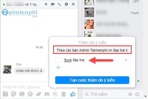 cach tao poll binh chon tren facebook messenger 5