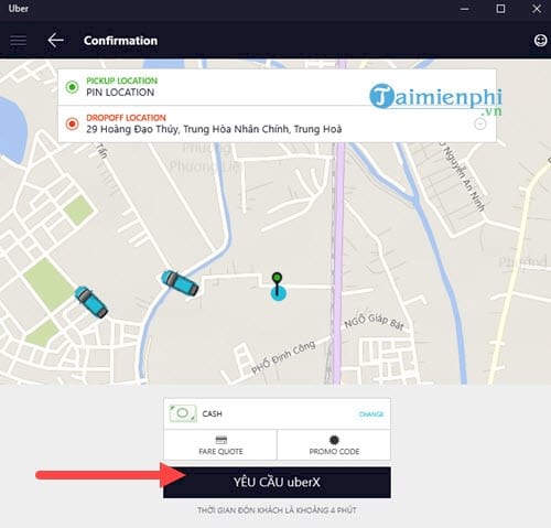 dung uber dat xe tren may tinh laptop 11