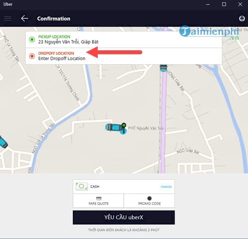 dung uber dat xe tren may tinh laptop 9