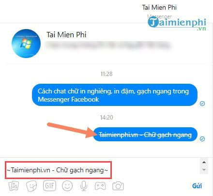 cach chat chu in nghieng in dam gach ngang trong facebook messenger 4