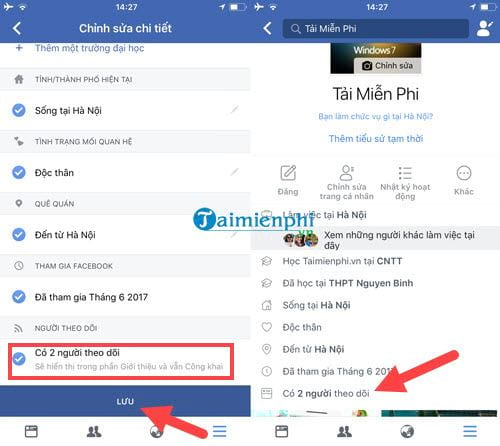 cach hien thi so nguoi theo doi tren facebook bang dien thoai 8