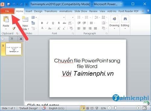 cach chuyen file powerpoint sang file word 10