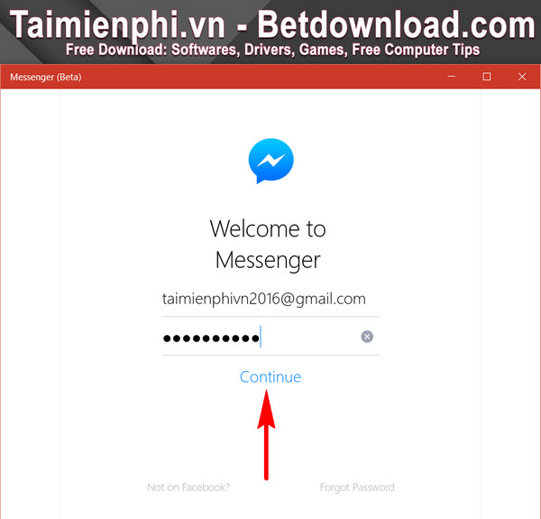 cai facebook messenger win 10