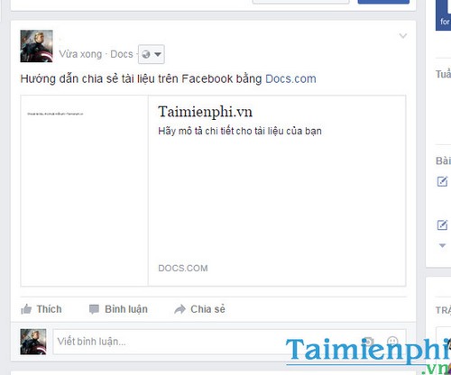 tao chia se tai lieu tren facebook qua docs