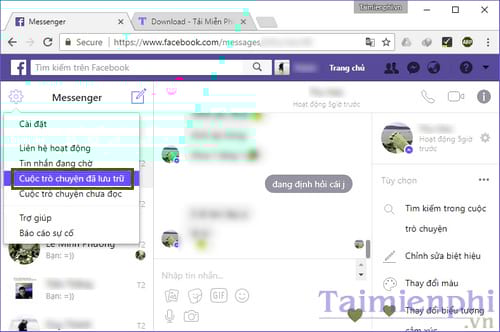 lay lai tin nhan facebook