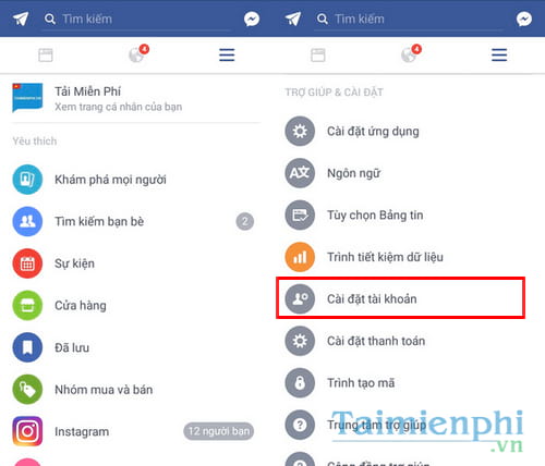 doi ten facebook tren dien thoai