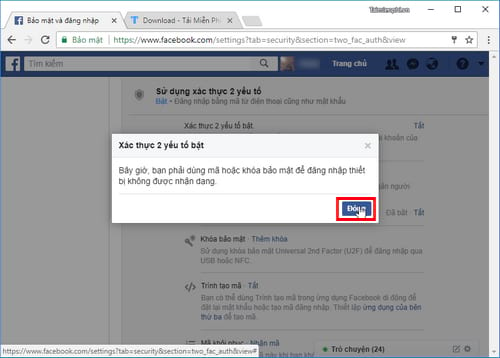 xac minh 2 buoc facebook