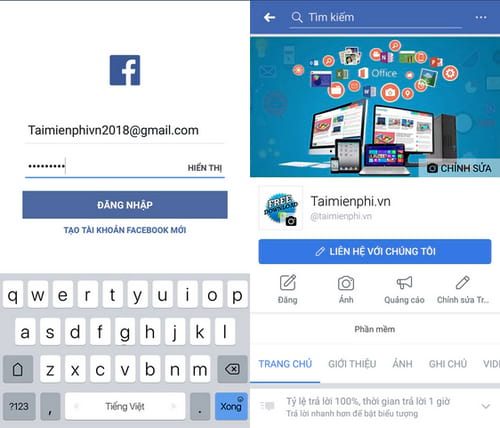 dang nhap facebook bang gmail