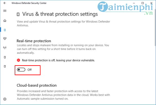 tat windows defender tren windows 10